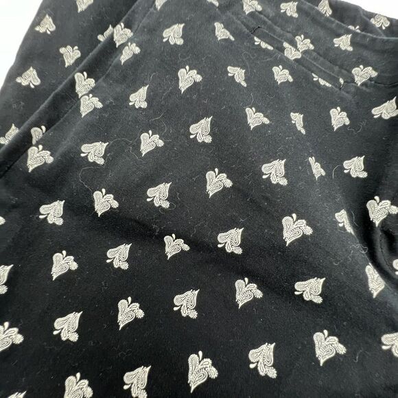 J.Jill Size 12 Black Paisley Print Stretchy Ankle Length Straight Leg Pants - Picture 2 of 4